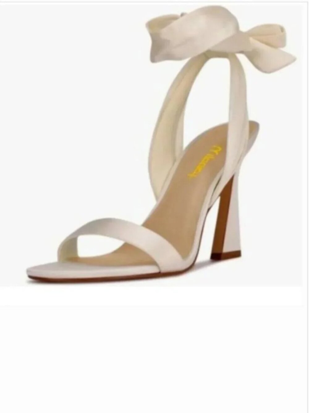 Milooey shoes Beige Open Toe Strappy Lace Up Block High Heels Ankle Strap Sandal